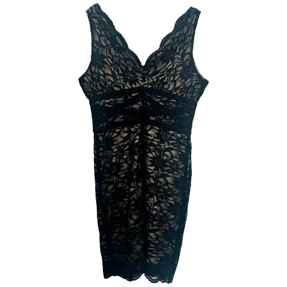 RN Studio Ronni Nicole Sequin Lace Dress – Black – Size 12 – EUC - Picture 2 of 10
